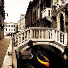 Пейзаж: лодки в Венеции, выполненный маслом на холсте